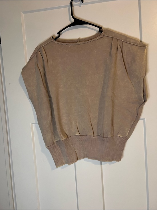 Zenana Outfitters Tops - Boxy Short Sleeve Sweatshirt in Mocha